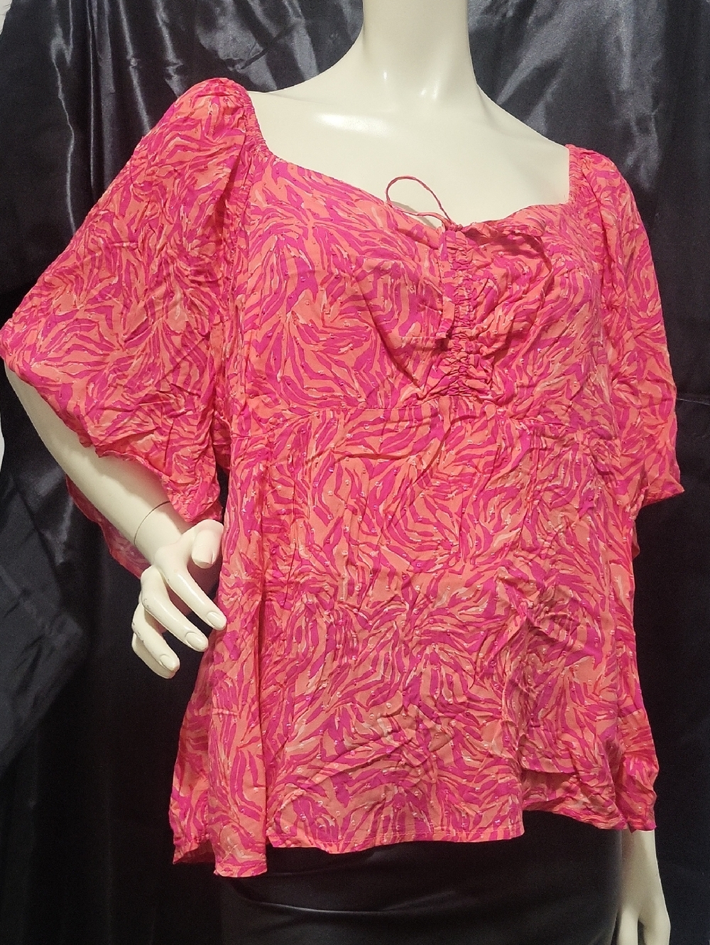 Terra & Sky Butterfly Sleeve Top 1X